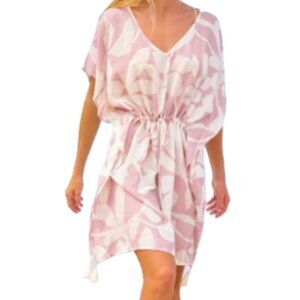 Poolside Paradiso Tropical Islander Side Tassels Beach Cover Up Dress XS/S